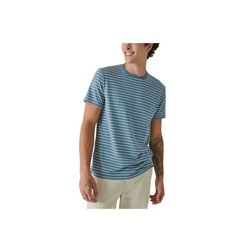 Lucky Brand Mens Venice Burnout Stripe Crewneck T-shirt