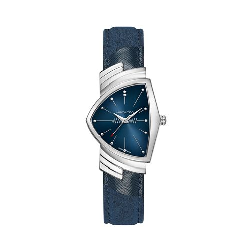 Hamilton Womens Swiss Ventura Blue Textile Strap Watch 32x50mm