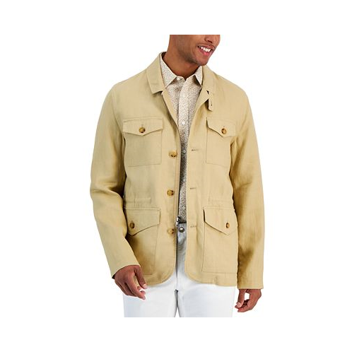 Michael Kors Mens Four-Pocket Linen Safari Jacket