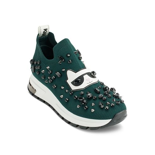 KARL LAGERFELD PARIS Womens Malna Embellished Pull-On Sneakers
