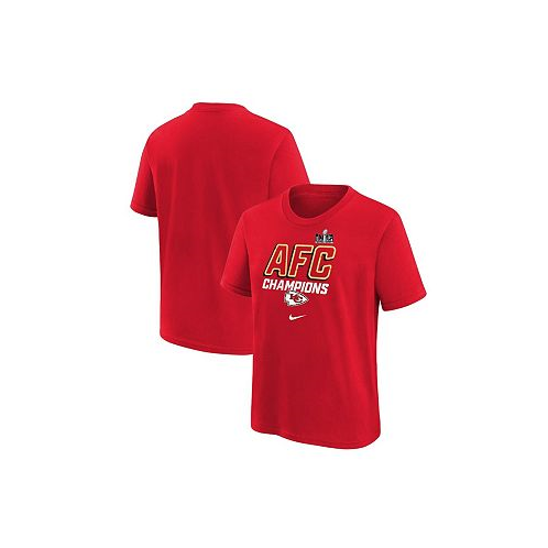 Nike Big Boys Red Kansas City Chiefs 2023 AFC Champions Iconic T-shirt