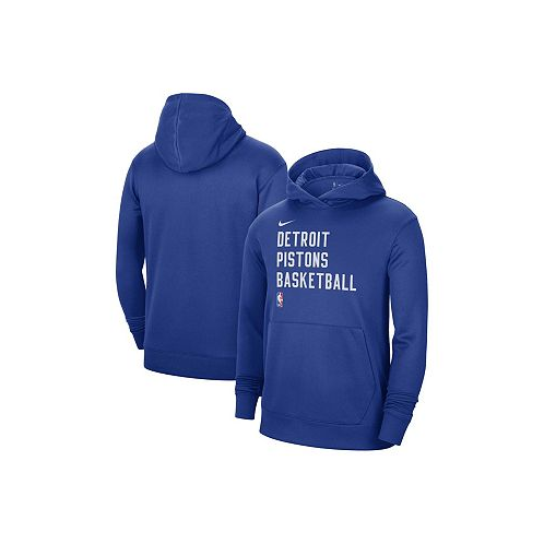 Nike Mens and Womens Blue Detroit Pistons 2023/24 Performance Spotlight On-Court Practice Pullover Hoodie