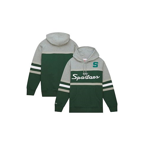 Mitchell & Ness Mens Green Michigan State Spartans Head Coach Pullover Hoodie