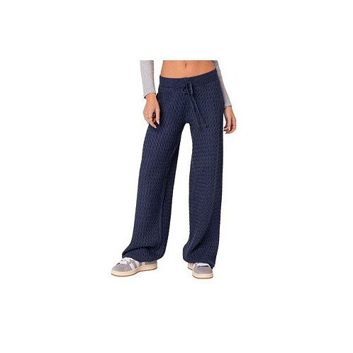 Edikted Womens Portia relaxed cable knit pants