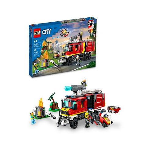 LEGO City Fire Command Truck 60374 Building Toy Set with 3 Minifigures