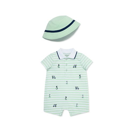 Little Me Baby Boys Golf Romper with Hat