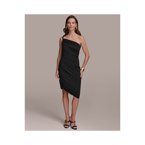 Donna Karan Womens Ruched Midi Dress