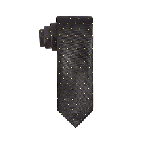 Tayion Collection Mens Black & Gold Dot Tie