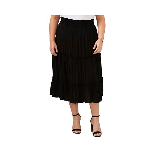 Vince Camuto Plus Size Pull-On Tiered Midi Skirt