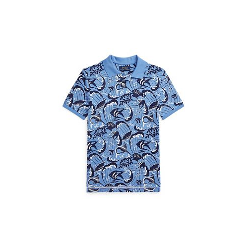 Polo Ralph Lauren Big Boys Reef-Print Cotton Mesh Polo Shirt