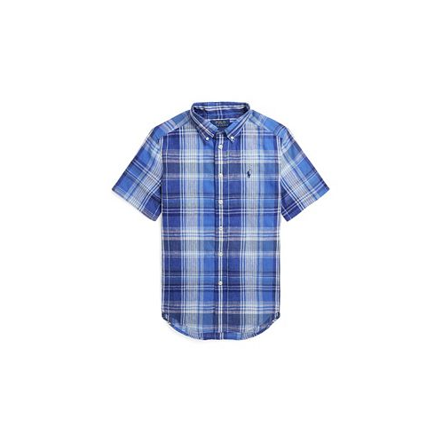 Polo Ralph Lauren Big Boys Plaid Linen Short-Sleeve Shirt