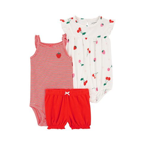 Carters Baby Girls Little Bodysuit and Shorts 3 Piece Set