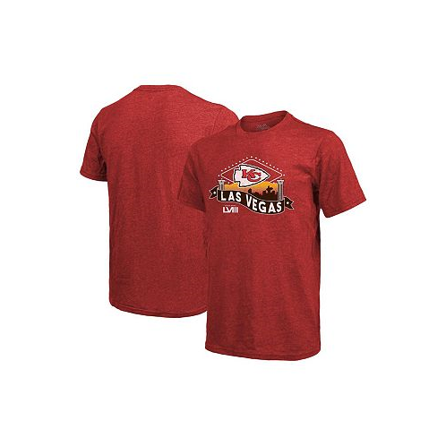Majestic Mens Threads Red Kansas City Chiefs Super Bowl LVIII Tri-Blend T-shirt