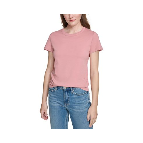 Calvin Klein Jeans Womens Embroidered Logo Short-Sleeve T-Shirt
