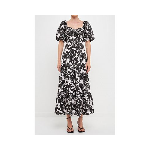 Free the Roses Womens Floral Print Maxi Dress