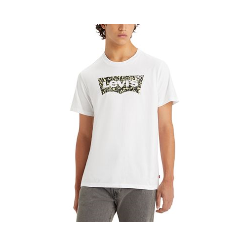 Levis Mens Classic Standard-Fit Floral Logo Graphic T-Shirt