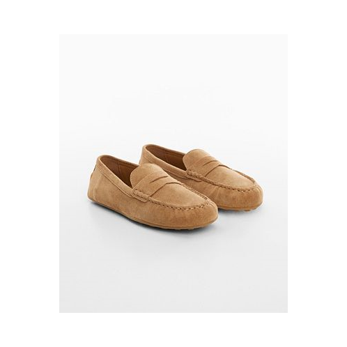 MANGO Womens Suede Leather Moccasins