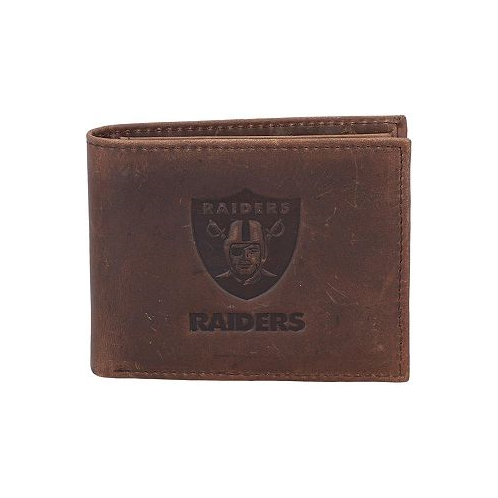 Evergreen Enterprises Mens Brown Las Vegas Raiders Bifold Leather Wallet