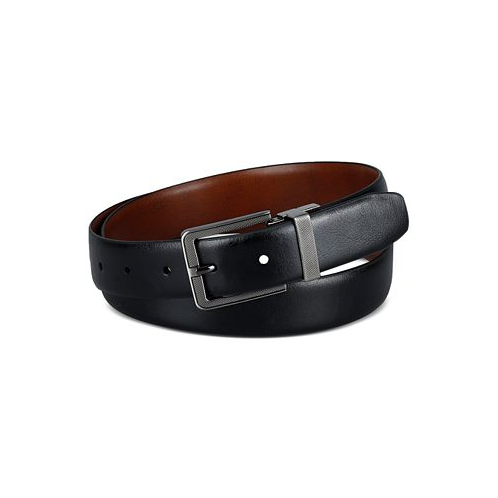 Kenneth Cole Reaction Mens Reversible Faux-Leather Harness-Buckle Belt