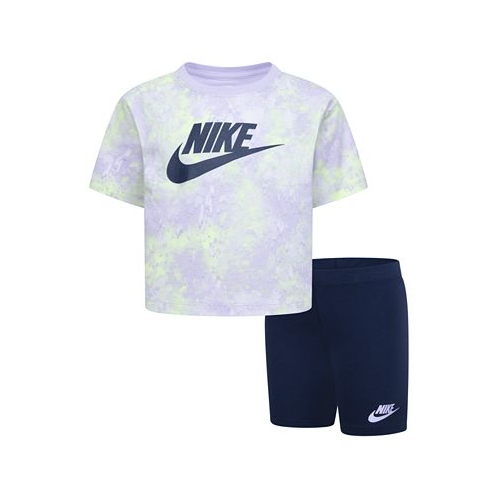 Nike Little Girls Boxy T-shirt and Bike Shorts Set