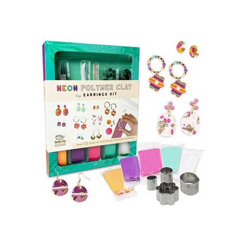 Doodle Hog Neon Polymer Clay Earring Making Kit Earring Hooks for Jewelry Making Make 12 Earrings Jewelry Making Supplies for Adults Kids - Arts and Crafts for Kids Ages 8-12 Girls