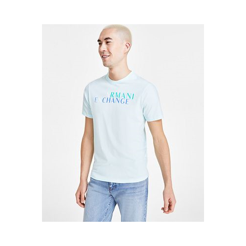 A|X Armani Exchange Mens Short Sleeve Crewneck Stacked Logo Graphic T-Shirt