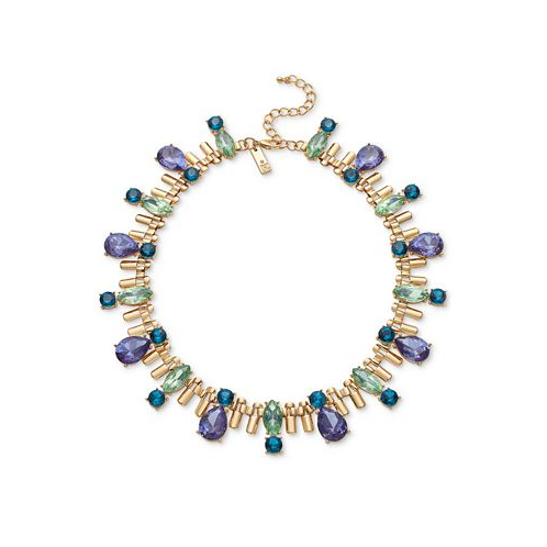 I.N.C. International Concepts Gold-Tone Multicolor Crystal All-Around Statement Necklace 17 + 3 extender