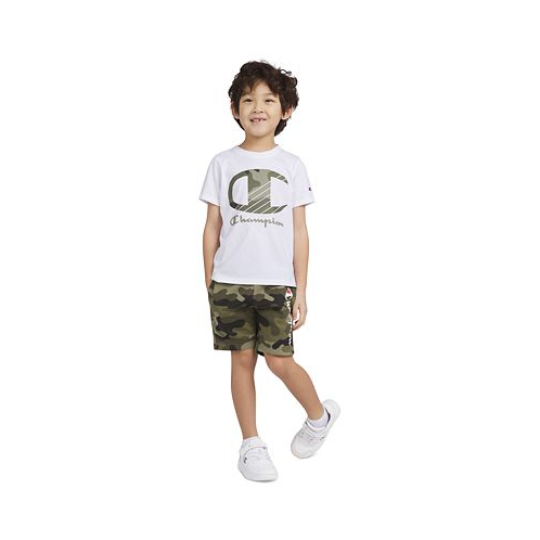 Champion Toddler & Little Boys Short-Sleeve T-Shirt & Fleece Shorts 2 Piece Set