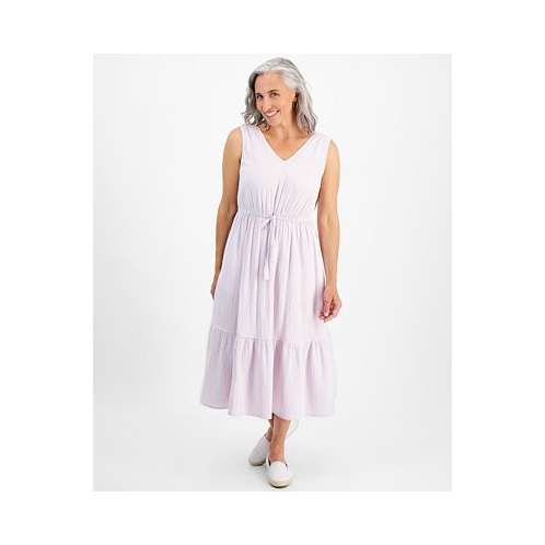 Style & Co Petite Cotton Sleeveless Midi Dress