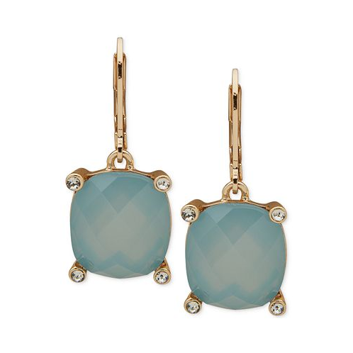 Anne Klein Gold-Tone Pave & Color Stone Drop Earrings