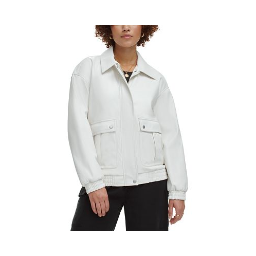 Levis Womens Faux Leather Dad Bomber Jacket