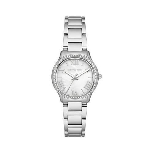 Michael Kors Womens Sage Three-Hand Silver-Tone Stainless Steel Watch 31mm