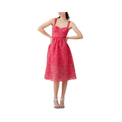 French Connection Womens Embroidered Lace Sleeveless Dress