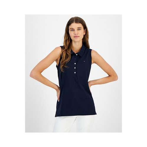 Tommy Hilfiger Womens Cotton Sleeveless Polo Top