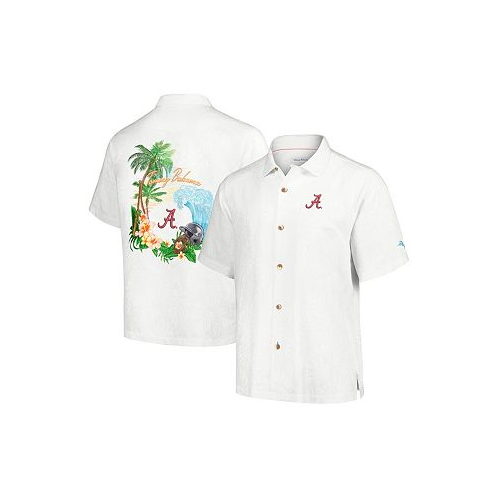 Tommy Bahama Mens White Alabama Crimson Tide Castaway Game Camp Button-Up Shirt
