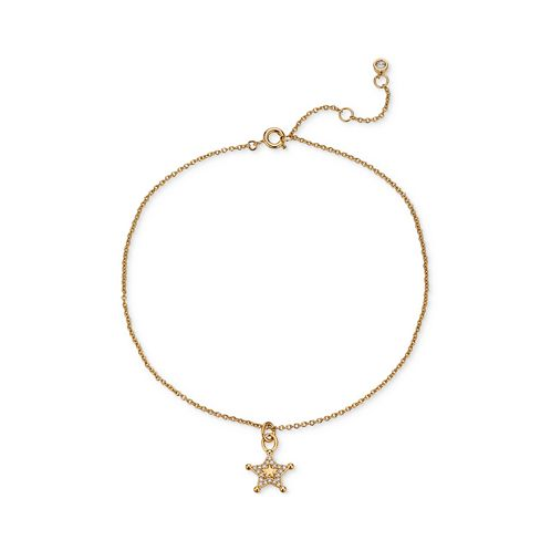 AJOA by Nadri 18k Gold-Plated Pave Sheriff Star Ankle Bracelet