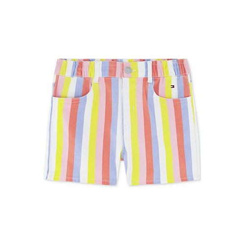 Tommy Hilfiger Little Girls Striped Denim Shorts