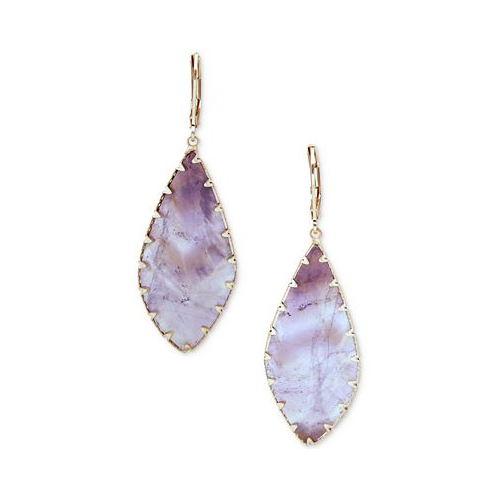 Lonna & lilly Gold-Tone Large Flat Stone Drop Earrings