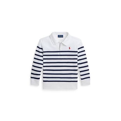 Polo Ralph Lauren Toddler and Little Boy Striped Spa Terry Quarter-Zip Sweatshirt
