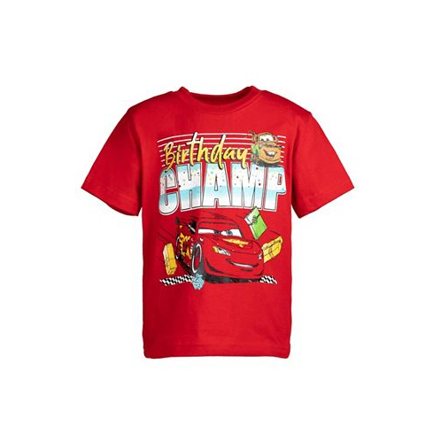 Disney Toddler Boys Pixar Cars Lightning McQueen Birthday Graphic T-Shirt Cars Red