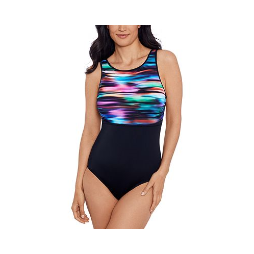 Swim Solutions Womens High-Neck One-Piece Swimsuit