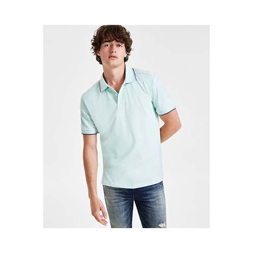 GUESS Mens Lyle Tipped Logo Embroidered Polo Shirt