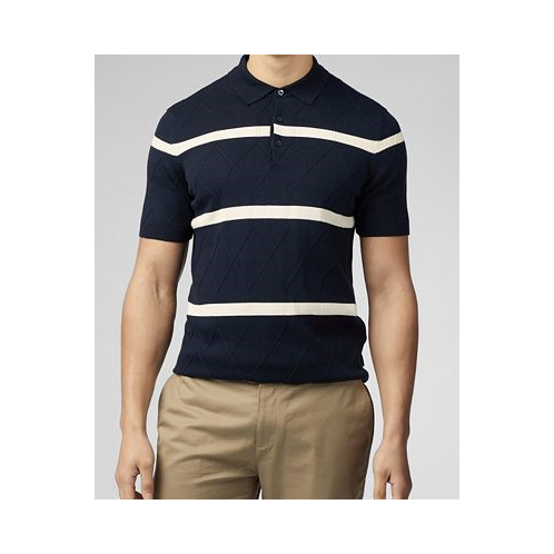 Ben Sherman Mens Argyle Stripe Polo Shirt