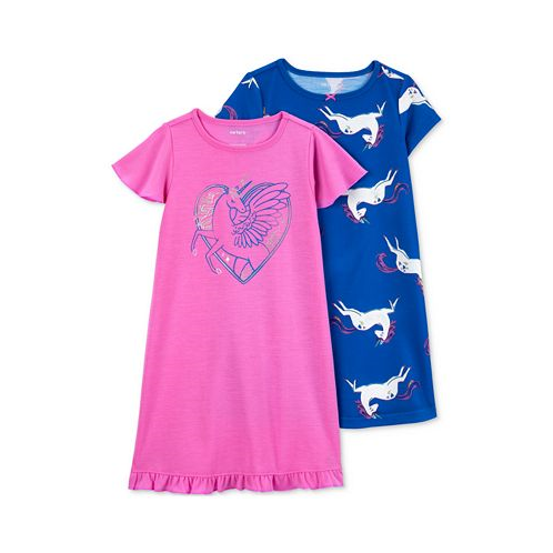 Carters Little & Big Girls Unicorn Nightgowns Pack of 2