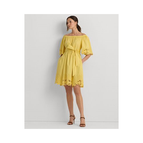 POLO Ralph Lauren Womens Cotton Off-The-Shoulder Dress