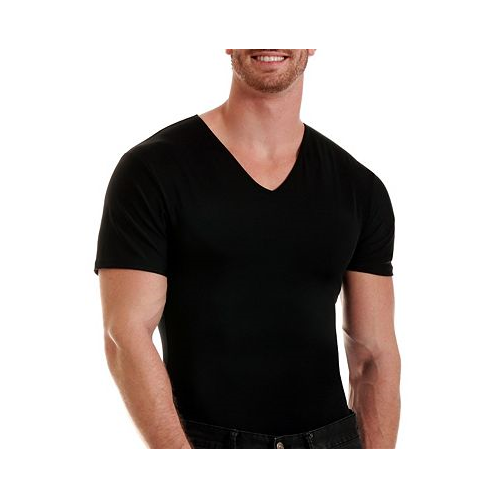Instaslim Mens Power Mesh Compression Short Sleeve V-Neck T-shirt