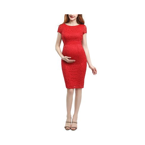 Kimi + kai Maternity Lace Midi Dress