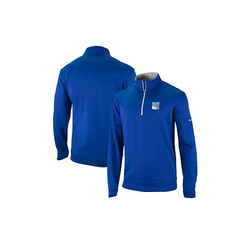 Columbia Mens Blue New York Rangers Wickham Hills Omni-Wick Quarter-Zip Jacket