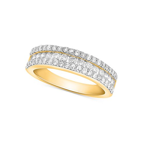 Forever Grown Diamonds Lab-Created Diamond Three-Row Band (3/4 ct. t.w.) in Sterling Silver or 14K Gold-Plated Sterling Silver
