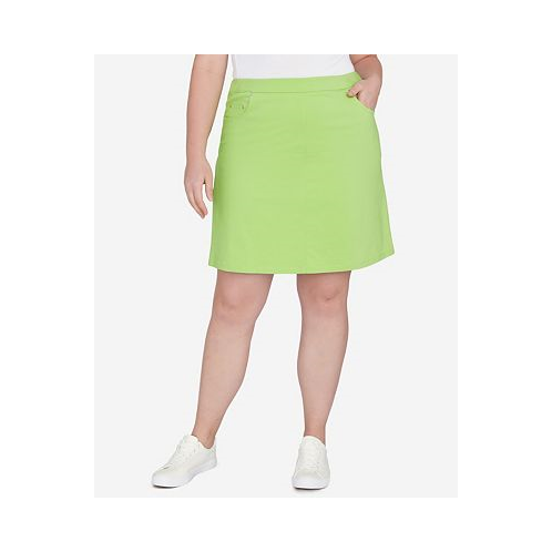 HEARTS OF PALM Plus Size Feeling the Lime Solid Skort